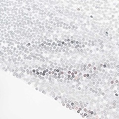 2 SILVER 8ft x 2ft Sequined Backdrop Curtain with Rod Pockets Wedding
