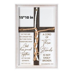 Rustic Wedding Unity Sign 15×10 – Cord of Three Strands, Bible Verse Decor, Anni