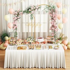 6FT+5FT Gold Metal Arch Backdrop Stand 2-Piece Set for Wedding Party Decor