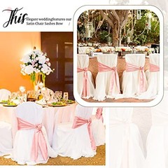 100 Pcs Satin Chair Sashes Ties, 7×108inch | Satin Chair Sashes Bows Rose Gold
