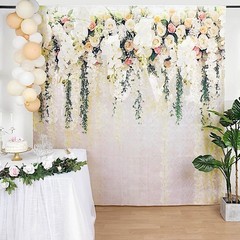 8 ft Printed Vinyl PHOTO BACKDROP White Roses Party BANNER Events Decorations
