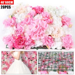 40 x 60 cm 20Pieces Flower Wall Champagne White & Pink Rose Panel Floral Decor
