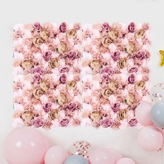6PCS Artificial Flower Rose Wall Panels Wedding Party Backdrop Decor 60 x40cm