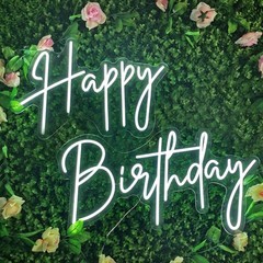 Large Happy Birthday Neon Signs LED Birthday Light Sign for Backdrop Birthday…