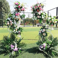 2x Heavy Duty Backdrop Stand w/ Base Portable Wedding Metal Arch Party Frame Kit