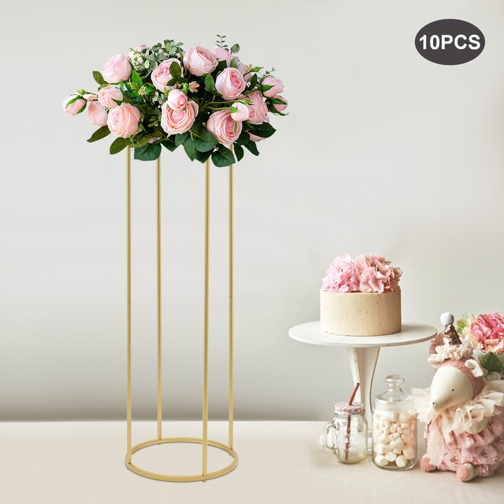 for Tables Tall 3.28ft Metal Flower Stand Decor Set for Weddings Party Gold