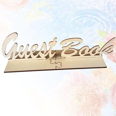 Khaki Wooden Guest Book Stand Sign Freestanding Rustic Wedding Party Decoration