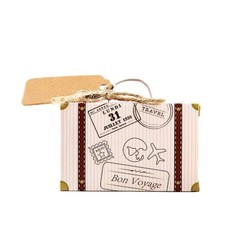 24 Light Brown Mini Suitcase Design Favor Boxes with Tags Party Events Supplies
