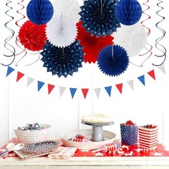 Fourth-4th of July Memorial-Day Party-Decorations – 31pcs Red Blue White Red