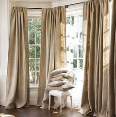 2PC Set Burlap Drape Panel 5 ft Wide x 9 ft Long Backdrop Vintage Curtains