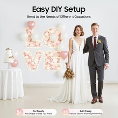6X Artificial Silk Flower Wall Panel Venue Background Floral For Wedding Party