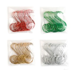 60Pcs 4 Colors 25*50mm Metal Swirl Shaped Connectors Hooks Hanger Crystal Prisms