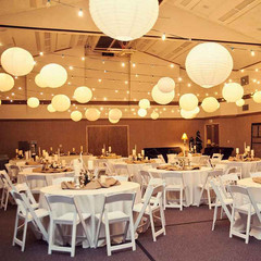 30Pcs/set White Paper Lanterns Chinese Hanging Round Lantern Lamp for Wedding An