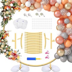 Round Backdrop Stand 6.6 FT – Gold Circle Balloon Arch Frame, Wedding Arch Frame