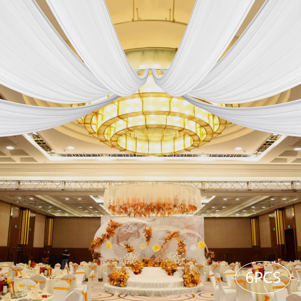 Ceiling Draping Sheer Voile Chiffon Backdrop Wall Divider Drape Panel Wedding