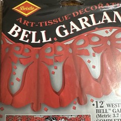 Vintage 90s Beistle Lot of 3 Wedding Bell Garland 12 Ft Westminster 3D Red Bells