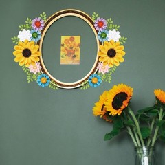 12 Pcs Floral Paper Flowers Wall Decor 3D Sunflower Backdrop Party Wedding Home