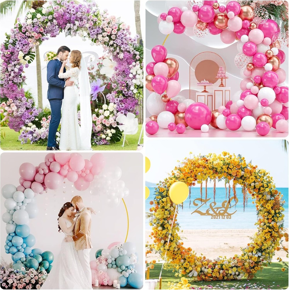 Wokceer Round Backdrop Stand 7.2FT Circle Balloon Arch Frame Kit, Wedding