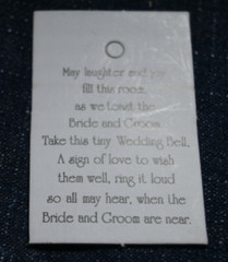 Wedding Bells box of white bells set of 24 with wedding cards for guests