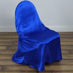 6 Royal Blue SATIN UNIVERSAL CHAIR COVER Wedding Banquet Reception Decorations
