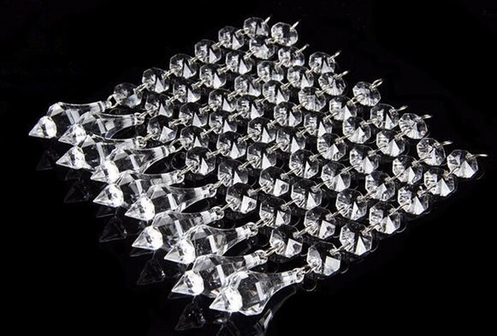 100Pcs Octagona Acrylic Crystal Beads Curtain DIY Garland Strand Shimmer Curtain
