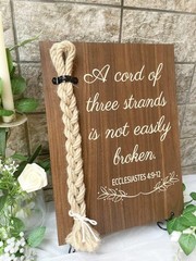 A Cord of Three Strands Wedding Sign, Bible Cross Wedding Unity Sign, Tie The Kn
