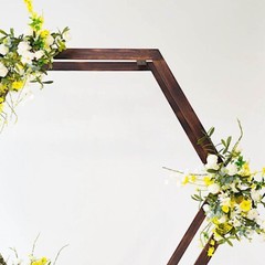 7 feet DARK BROWN Natural Wood BACKDROP STAND Wedding Arch Party Events Supplies