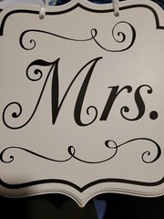 Mr and Mrs Wedding Reception Chair Signs Set of 2 shown