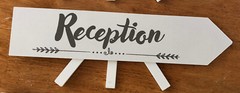 4 Wedding Bride Table Direction Sign Arrow Gifts Cocktails Ceremony Reception
