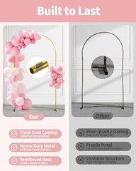 Arch Backdrop Stand Set, Metal, Set of 2, 7.2 ft and 6 ft | 7.2FT, 6.0FT Gold