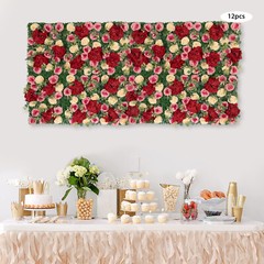 12pcs Artificial Flower Wall Panels Wedding Rose Hydrangea Floral Wall 60*40 cm