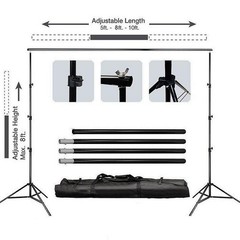 8 ft x 10 ft BLACK Photography Backdrop Stand Kit Photo Background Wedding Party