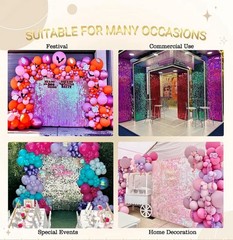 Black Shimmer Wall Backdrop – 24 pcs Decorations Panel | Wedding, Birthday, A…