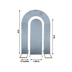 2 DUSTY BLUE Fitted Spandex Open Arch Double Sided Backdrop STAND COVERS Party