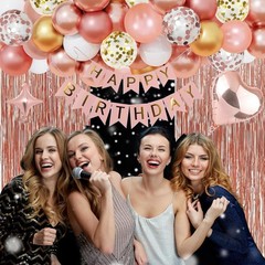 24th Rose Gold Birthday Party Decorations for Women, Rose Gold Happy Birthday…
