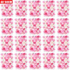 40 x 60 cm 20Pieces Flower Wall Champagne White & Pink Rose Panel Floral Decor.