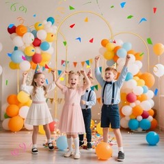 3 Pack Metal Arch Backdrop Stand 6ft 5ft 4ft Gold Wedding Balloon Frame