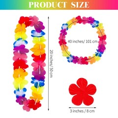 ADXCO 150 Pieces Assorted Hawaiian Leis Necklace Tropical Flower Garland, Lua…