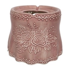 Vintage Ceramic Candle Shade Tealight Luminary Pink Roses Shabby Chic Cottage