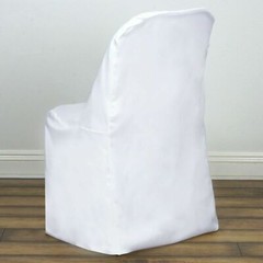 Polyester Folding Wedding Chair Covers 25 50 75 100 Bulk Black White Ivory
