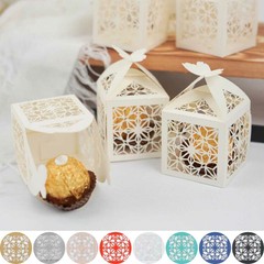 25 Lacer Cut Lace Design Party Favor Boxes with Butterfly Top Events Decorations