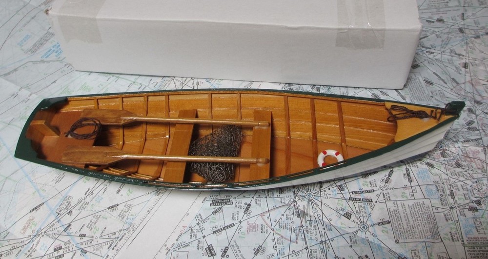 Wood ROW BOAT Skif Dory CANOE model rowboat skiff nautical decoration ship 14.5″