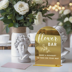 Gold Wedding Table Signs Decor Bridal Shower Engagement Party Decorations Flower