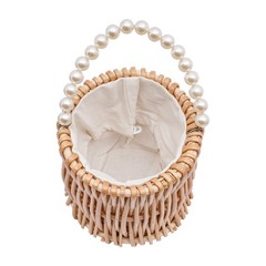 8Pcs Handmade Wicker Flower Baskets Natural Wood Color For Wedding Party Decor