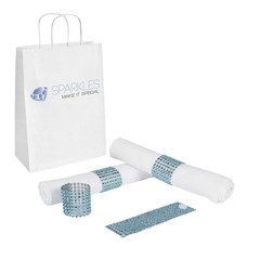 25 Light Blue Rhinestone Napkin Rings – 8 Row Reusable Fasteners