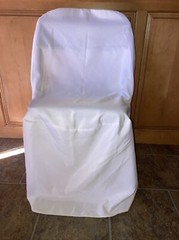 White Linen Polyester FOLDING CHAIR COVERS Reusable – Wedding Event Party
