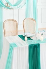 3 Panels Wedding Arch Draping Fabric, 30″ x 20ft Dark Teal Deep Teal Green