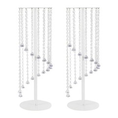 2Pcs Acrylic Column Flower Stand Clear Tall Vases for Centerpieces 23.6in