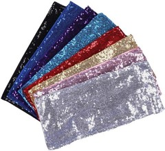 Pack of 25 Stretch Sequin Chair Sashes Chair Bands One-Sided Sequins Decor fo…