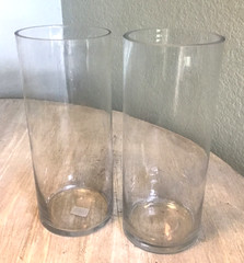 Acrylic Clear Cylinder Flower 6 Set Lg Vases 3 Sizes Unbreakable Hurricane NEW